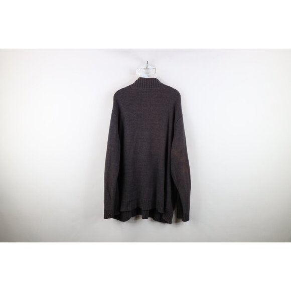Buckle BKE Mens 2XL Thrashed Chunky Fisherman Cable Knit Henley Sweater Gray - Picture 15 of 16